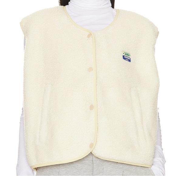 NWT American Vintage Hoktown sherpa Vest in Ecru Size M/L - Picture 3 of 11
